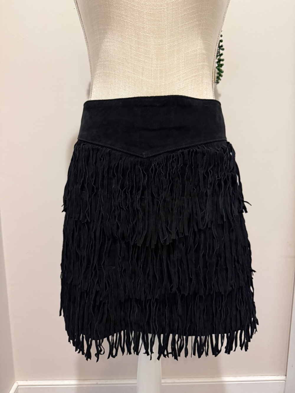 NWT Scully Western Tiered Suede Fringe Mini Skirt - Picture 4 of 8